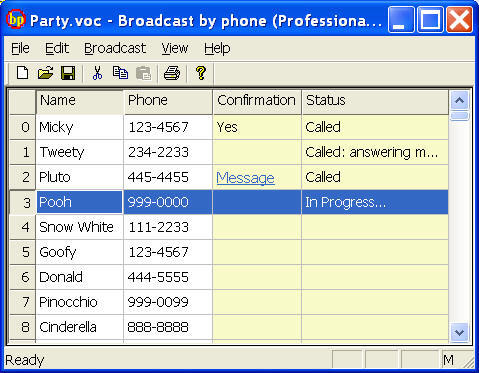 Voicent BroadcastByPhone Autodialer Screenshot